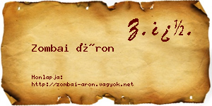 Zombai Áron névjegykártya